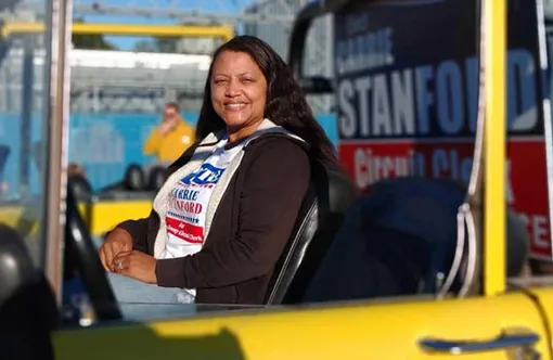 Carrie Stanford in a parade