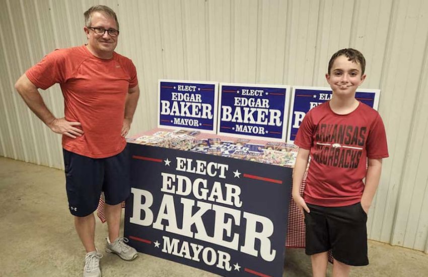 Elect Edgar Baker booth at South Logan County Fairgrounds